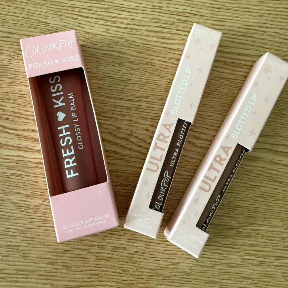 ColourPop Fresh Kiss Glossy Lip Balm and Ultra Blotted Lip Set - bundle
